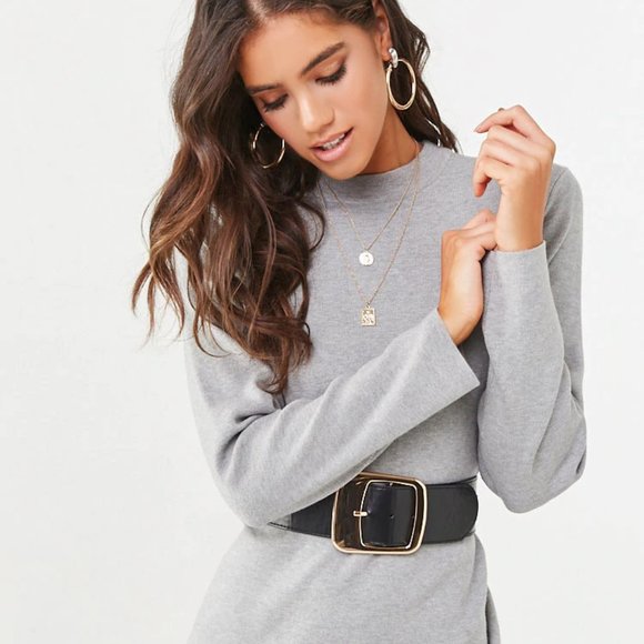 Forever 21 Womens Mini Sweater Dress Grey Small - Picture 3 of 6